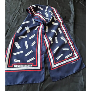 Vintage THE PRESIDENTS Signatures Scarf Patriotic Red White & Blue by Millicent